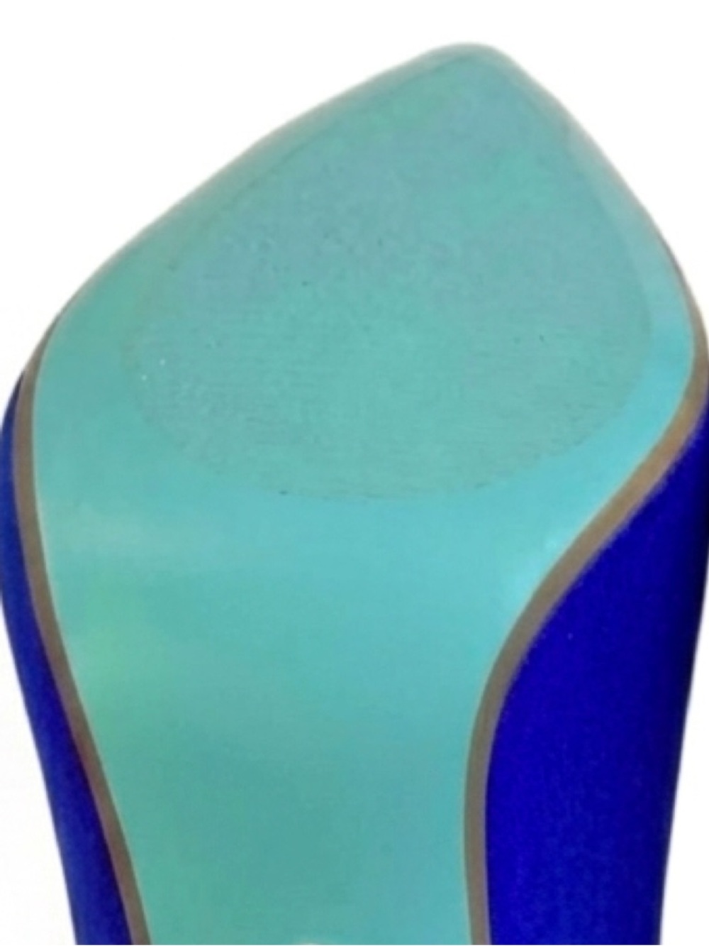 RARE Blue by Betsey Johnson Bryn Bow Blue Satin Rhinestone Pumps sz 7.5M - Picture 13 of 13